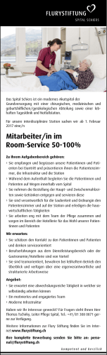 Mitarbeiter/in im Room-Service 50-100%