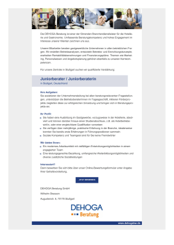 DEHOGA Beratung GmbH — Juniorberater