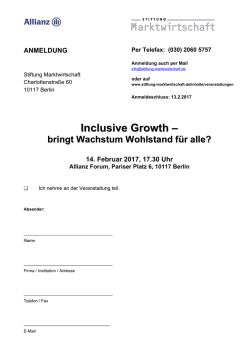 Inclusive Growth &ndash; bringt Wachstum Wohlstand f&uuml;r alle?