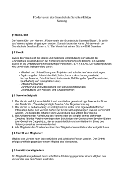 Förderverein der Grundschule Sevelten/Elsten Satzung