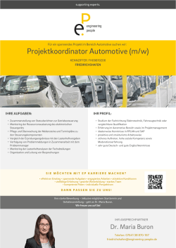 Projektkoordinator Automotive (m/w)