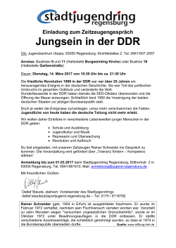 Ausschreibung - Stadtjugendring Regensburg