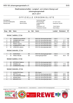 Ergebnis Johann-Georg-Lauf - WSV 08 Johanngeorgenstadt