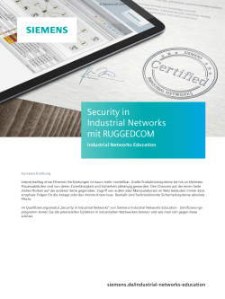 Security in Industrial Networks mit RUGGEDCOM