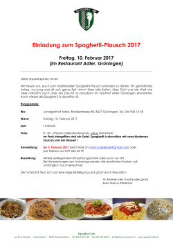 Einladung zum Spaghetti-Plausch 2017