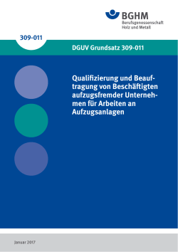 DGUV Grundsatz 309-011 "Qualifizierung und