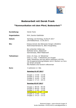 Bodenarbeit mit Derek Frank - Reitverein Sihltal und See / News