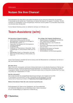 Team-Assistenz (w/m) - Bundesagentur für Arbeit