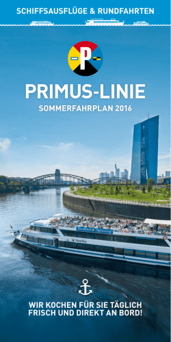 Broschüre Primus-Linie Sommerfahrplan 2016