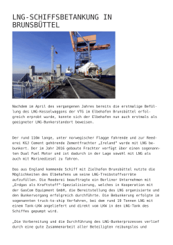 LNG-Schiffsbetankung in Brunsbüttel