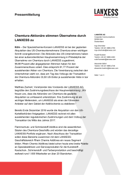 Pressemitteilung Chemtura-Aktionäre stimmen