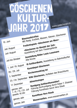 G&ouml;schenen Kulturjahr 2017