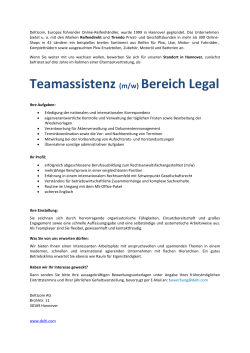 Teamassistenz (m/w) Bereich Legal