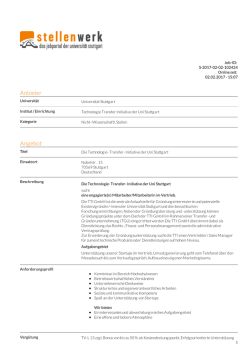 Die Technologie- Transfer- Initiative der Uni