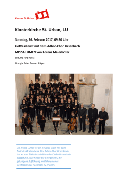 Gottesdienst 26. Februar 2017 mit Adhoc-Chor