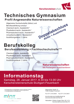 Plakat Infotag 2017 - Kerschensteinerschule Stuttgart