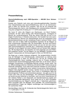 Pressemitteilung - Oberlandesgericht Hamm