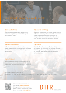 Gute Gr&uuml;nde f&uuml;r ein Seminar beim DIIR