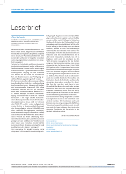 Leserbrief - Swiss Medical Forum