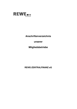 Anschriftenverzeichnis - the REWE Group Supplier Portal.