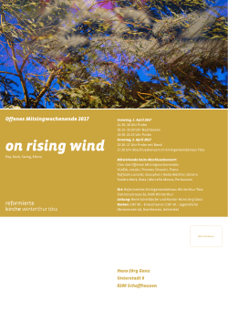 on rising wind - Reformierte Kirchgemeinde Winterthur Töss