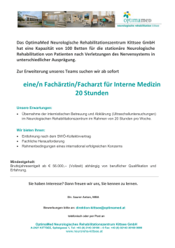 eine/n Fach&auml;rztin/Facharzt f&uuml;r Interne Medizin 20 Stunden