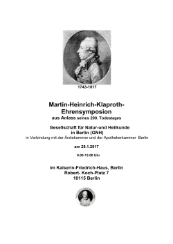 Martin-Heinrich-Klaproth- Ehrensymposion - Kaiserin
