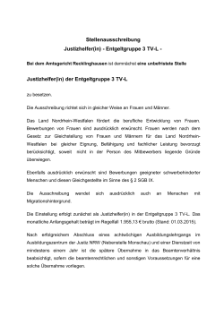 Justizhelfer(in) der Entgeltgruppe 3 TV-L - NRW