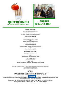 Menükarte - Weilimdorf