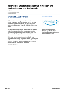 Gr&uuml;nderagenturen: Unternehmensnachfolge in Bayern
