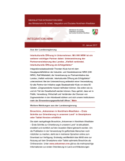 NEWSLETTER INTEGRATION.NRW des Ministeriums