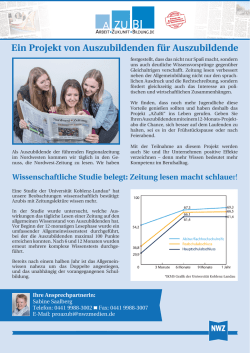 Ein Projekt von Auszubildenden f&uuml;r Auszubildende