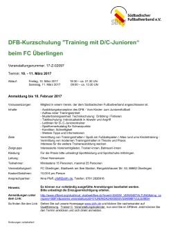 DFB-Kurzschulung "Training mit D/C-Junioren - Bodensee