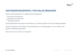 Anforderungen an Sales Manager