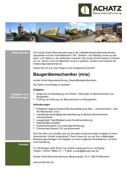Stellenanzeige als pdf - ACHATZ GmbH Bauunternehmung