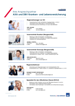 Ihre Ansprechpartner AXA und DBV Kranken
