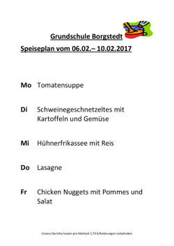 Speiseplan vom 6. - Grundschule Borgstedt