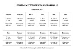 Hausdienst Feuerwehrger&auml;tehaus 2017