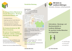 Informations-, Beratungs- und Beschwerdestelle im - IBB