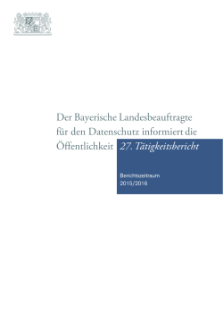 Tätigkeitsbericht - Bayerischer Landesbeauftragter fuer den