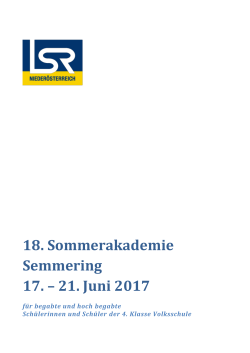 Prospekt-Sommerakademie 2017 - Volksschule Waidhofen an der