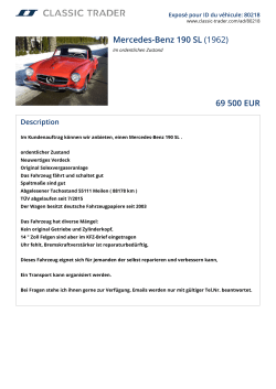 Mercedes-Benz 190 SL (1962) 69 500 EUR