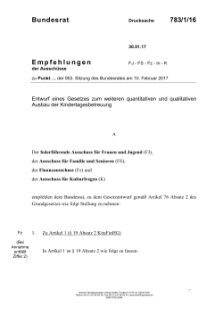 Bundesrat 783/1/16 Empfehlungen - Umwelt