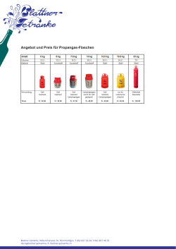 Angebot und Preis für Propangas-Flaschen