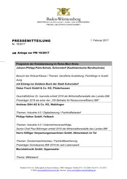 Programm der Kreisbereisung im Rems-Murr