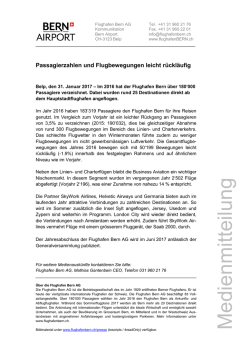 Passagierzahlen und Flugbewegungen 2016