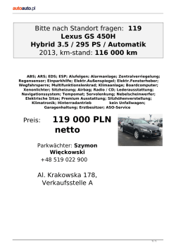 Bitte nach Standort fragen: 119 Lexus GS 450H Hybrid