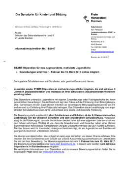 Informationsschreiben Nr. 18/2017 START