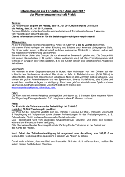 Informationen zur Ferienfreizeit Ameland 2017 der
