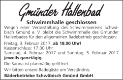 Schwimmhalle geschlossen